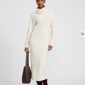 Express Cream Turtleneck Sweater Dress